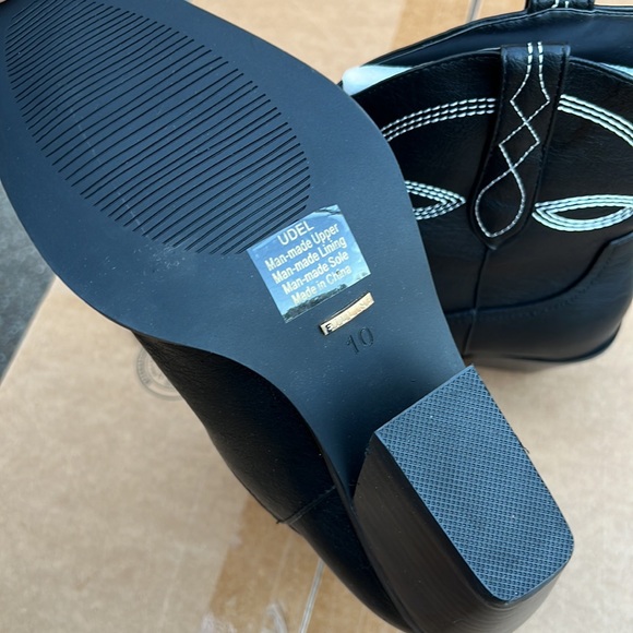 BILLINI UDEL BLACK-WHITE western bootie - Picture 6 of 7